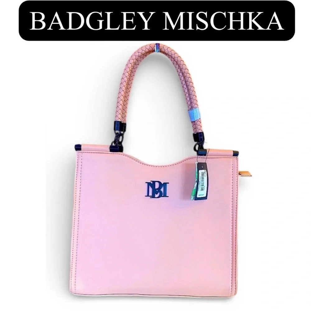 BADGLEY MISCHKA Pink Vegan Leather Crossbody Satchel, NWT